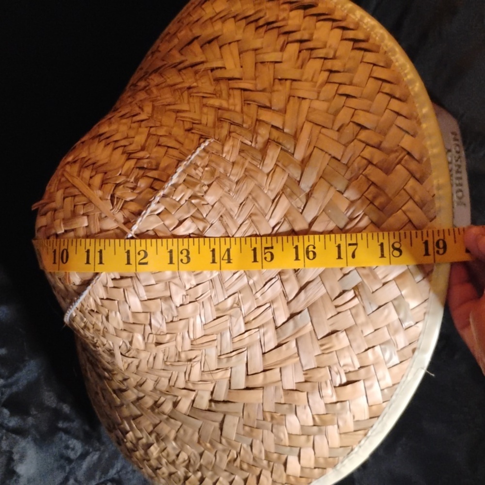 Vintage Tan Woven Straw Conical Hat - Picture 11 of 13